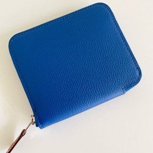 Hermes Silk’in compact wallet in Blue France